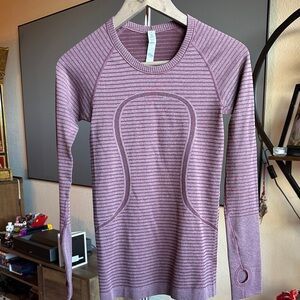 Lululemon swiftly  Burgundy Striped Top